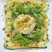 Carpaccio de courgettes, chèvre chaud, citron et miel