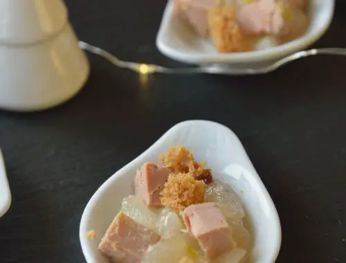 verrine foie gras poire cinq épices apéritif facile