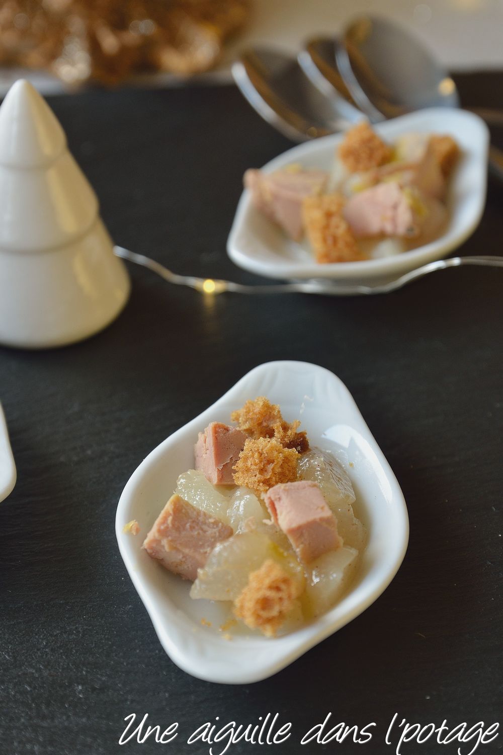 verrine foie gras poire cinq épices apéritif facile