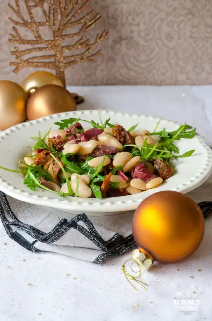 salade tiède de haricots blancs et gésiers de canard