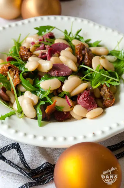 salade de haricots blancs et gésiers de canard