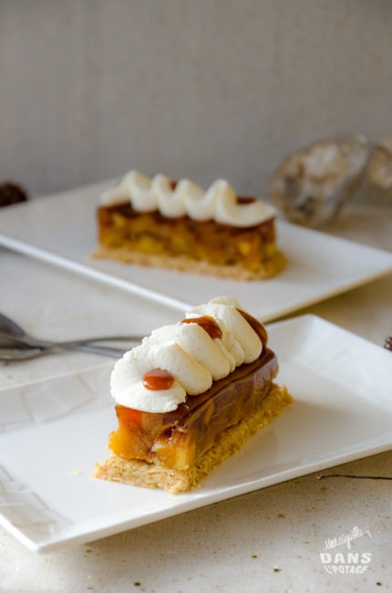 Pommes façon tatin, sablé sésame et chantilly mascarpone de J-F Pantaléon