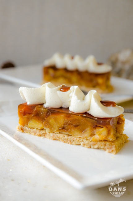 Pommes façon tatin, sablé sésame et chantilly mascarpone de J-F Pantaléon