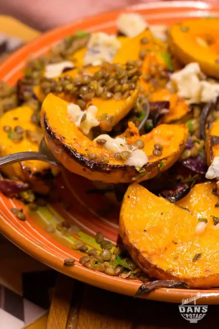 butternut rôtie lentilles et gorgonzola d'Ottolenghi