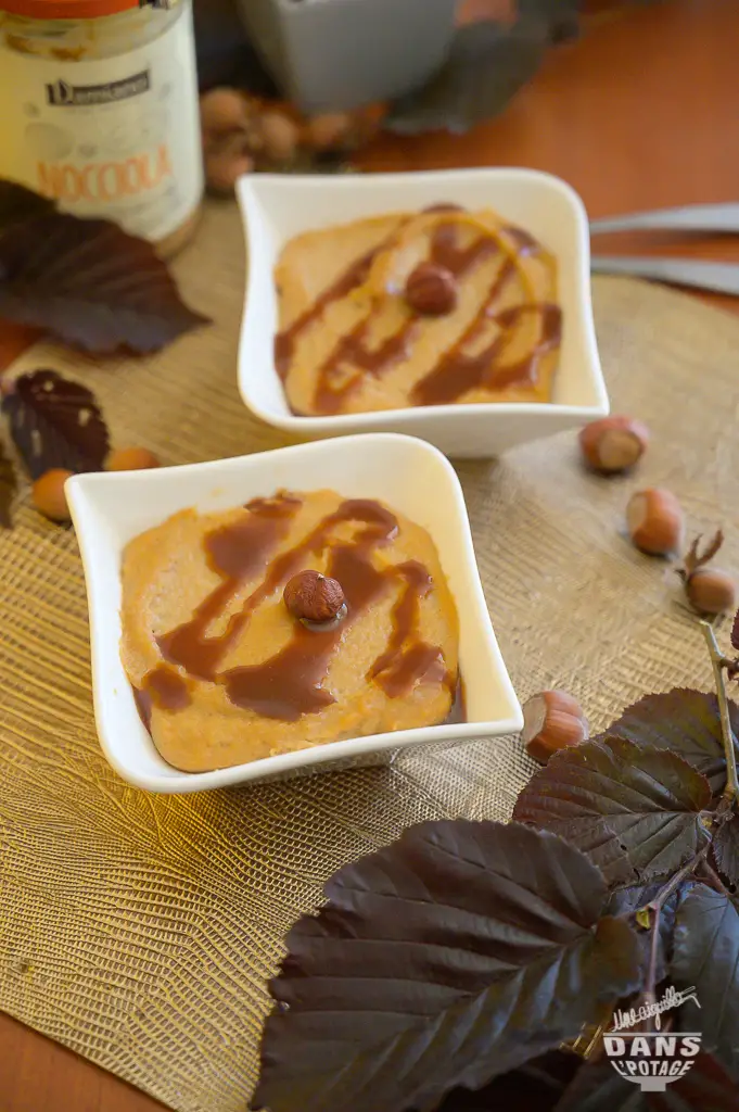 dessert semoule au lait et purée de noisettes