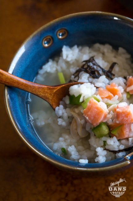 riz dashi saumon paloudes légumes wasabi