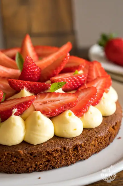 tarte aux fraises sablé breton crème verveine 