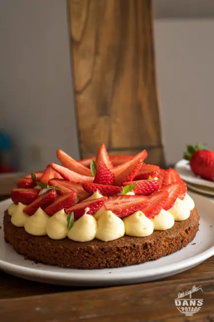 tarte fraises sablé breton crème verveine 