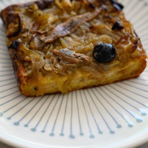 pudding de pain rassis version pissaladière