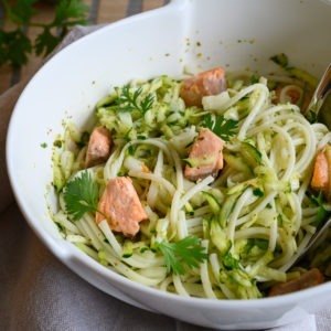 salade udon courgette saumon coriandre