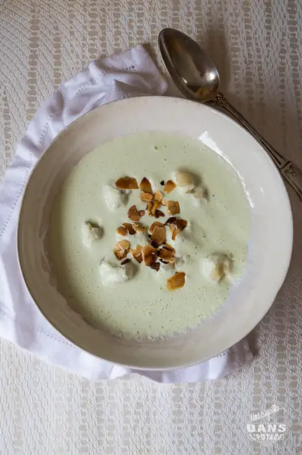Soupe froide concombre menthe chou-fleur ottolenghi