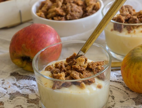 crémeux aux pommes streusel aux épices