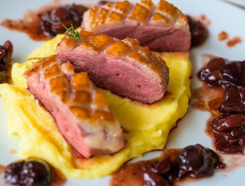 magret de canard aux cerises