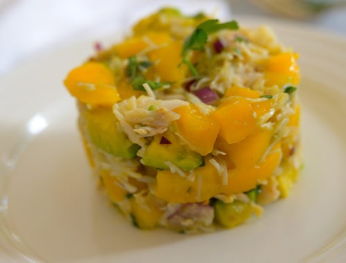 timbale de crabe mangue avocat