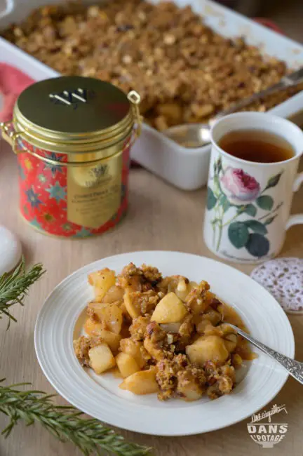 crumble pomme poire gingembre confit