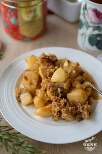 crumble pomme poire gingembre confit