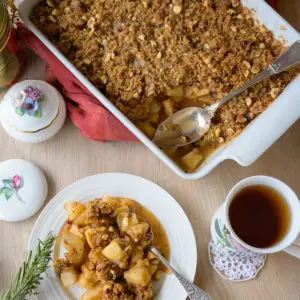 crumble pomme poire gingembre confit