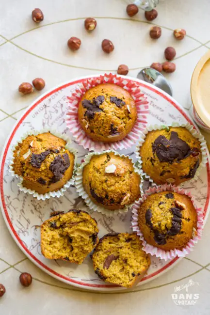 muffins épeautre noisette chocolat