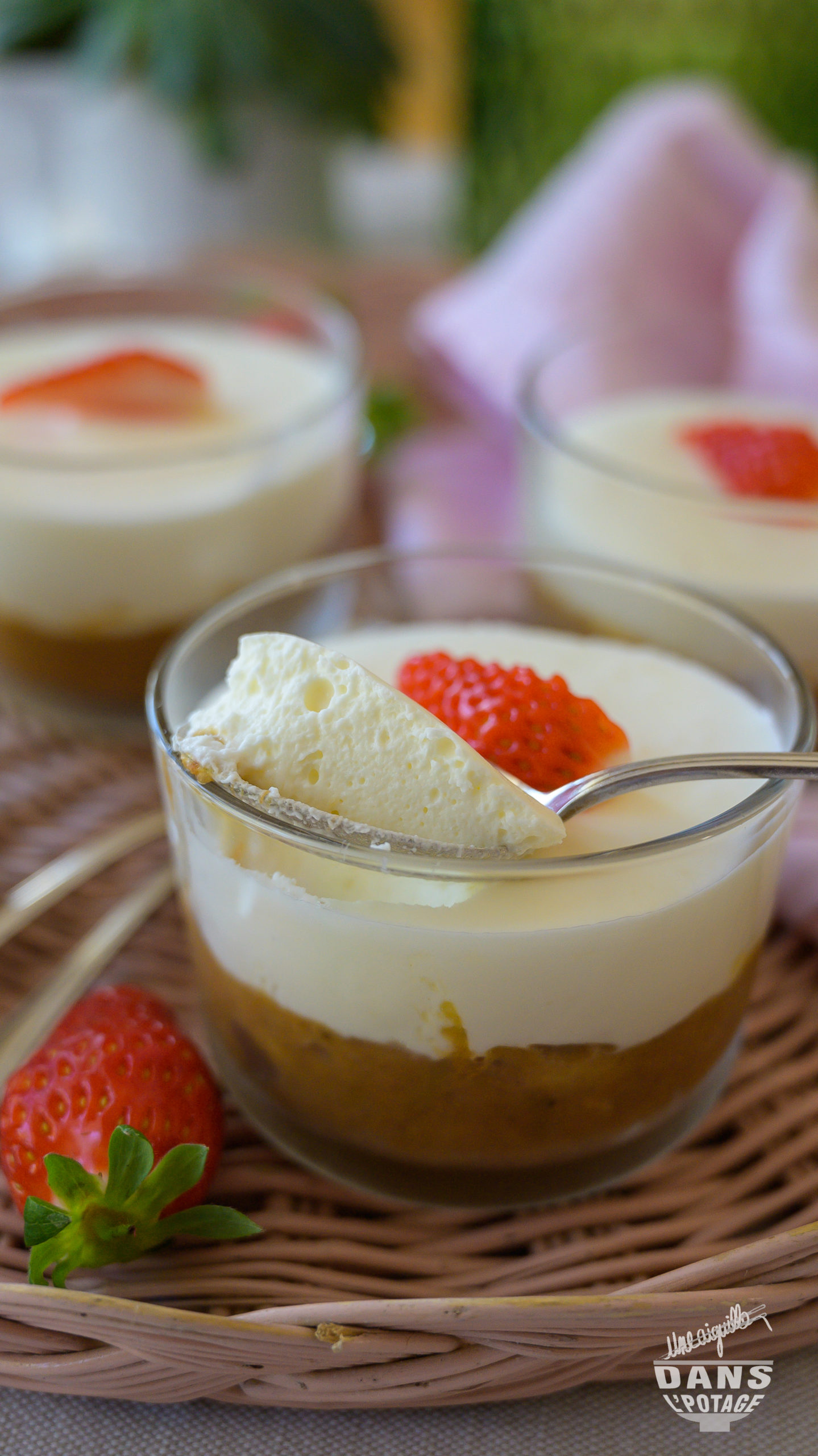 verrine rhubarbe fraise orgeat