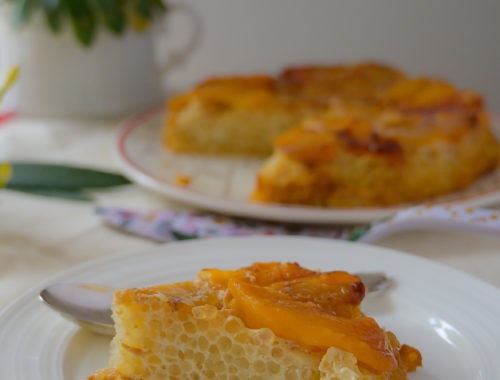 gâteau sans gluten tapioca pêche