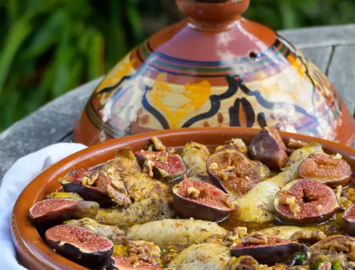 tajine de poulet figues et noix