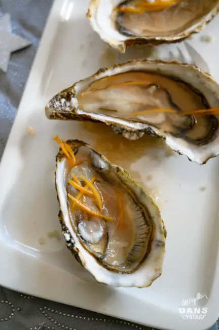 oyster in warm grapefruit vinaigrette