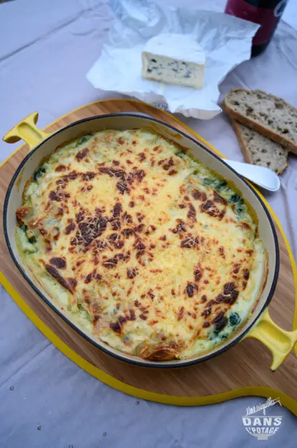 gratin ravioles épinards bleu de Bresse