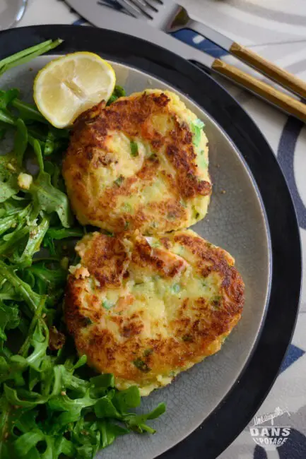 galette pomme de terre saumon oignon nouveau