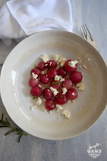 radis rôtis miel romarin feta