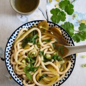 soupe de nouille udon végétarienne