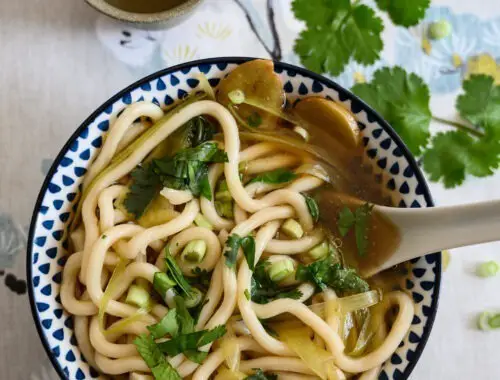 soupe de nouille udon végétarienne