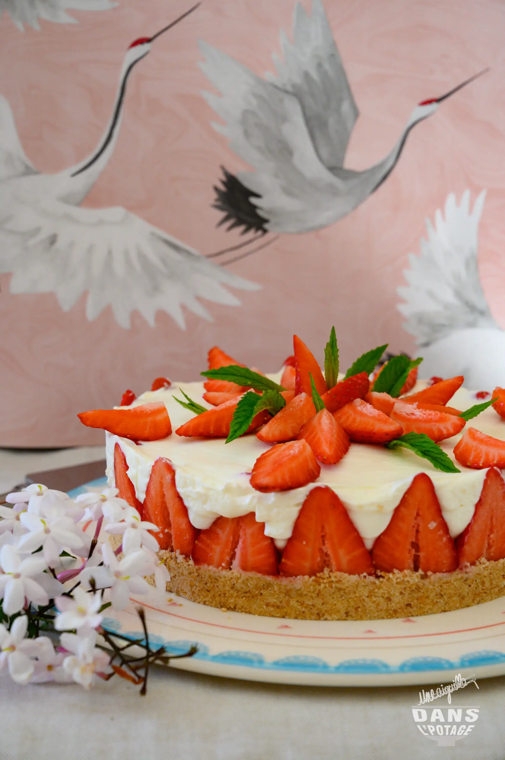 cheesecake aux fraises sans cuisson.