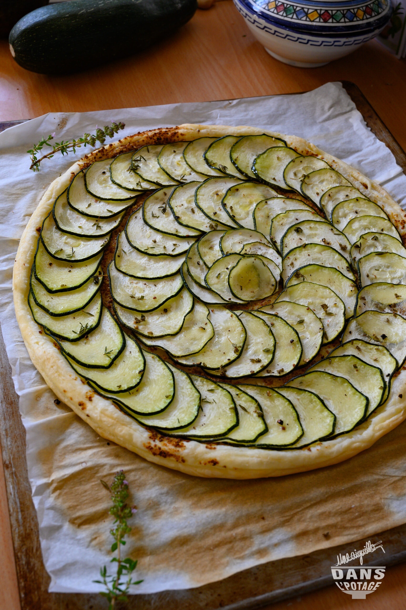 tarte fine courgette et moutarde