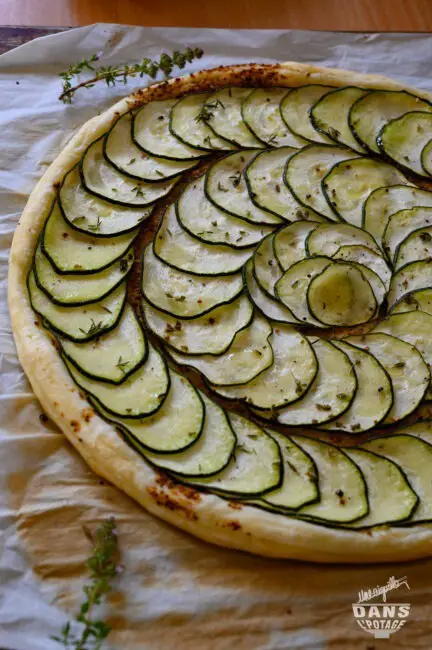 tarte fine courgette et moutarde