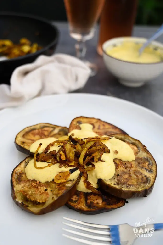 aubergine rôties sauce yaourt curry