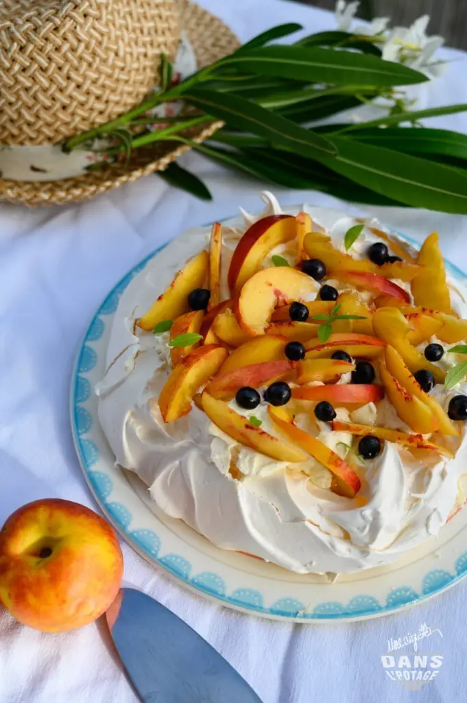 pavlova fleur oranger pêche