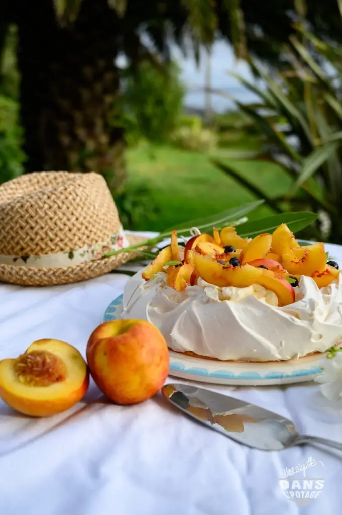 pavlova fleur oranger pêche