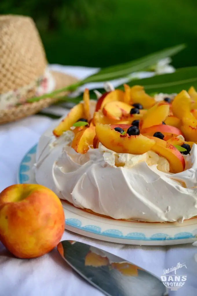 pavlova fleur oranger nectarine