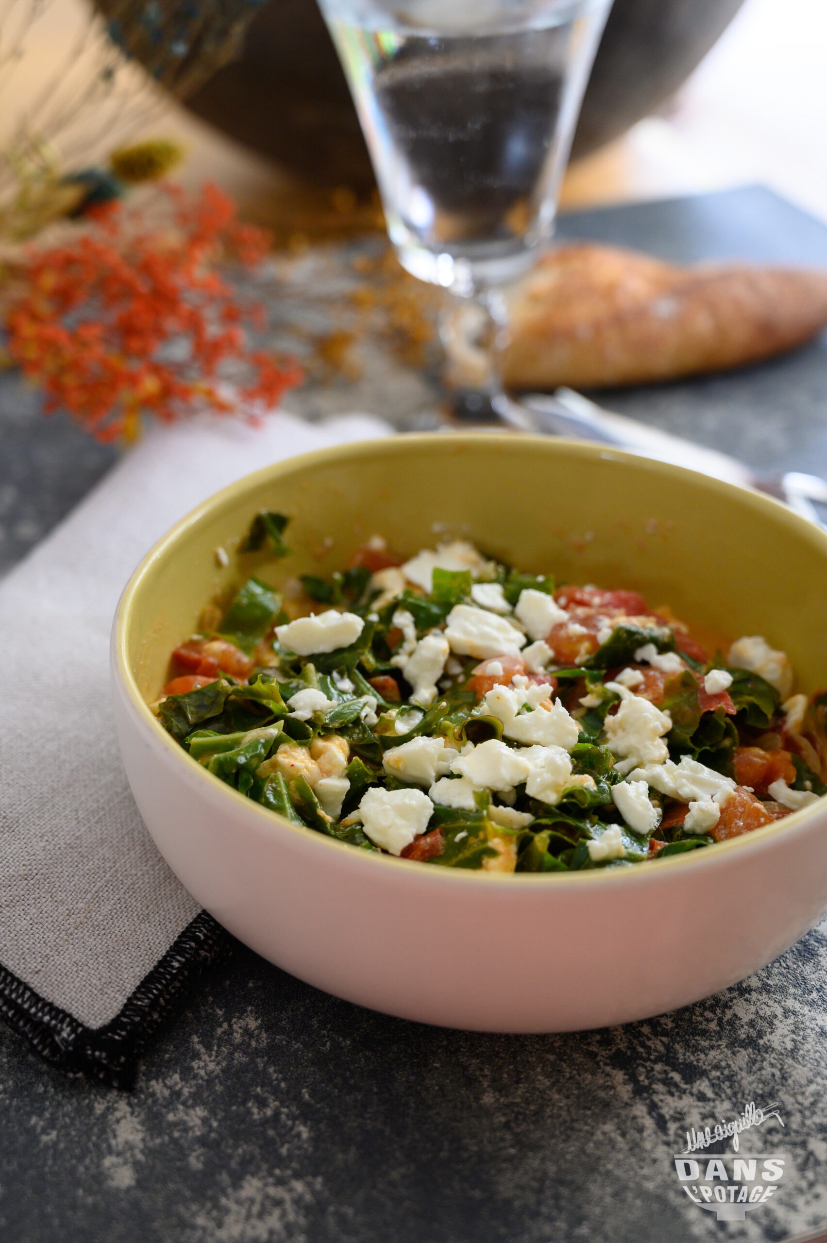 poêlée de chou kale et feta