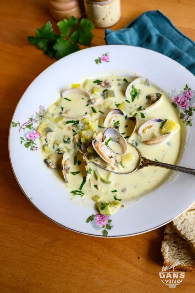 clam chowder au safran