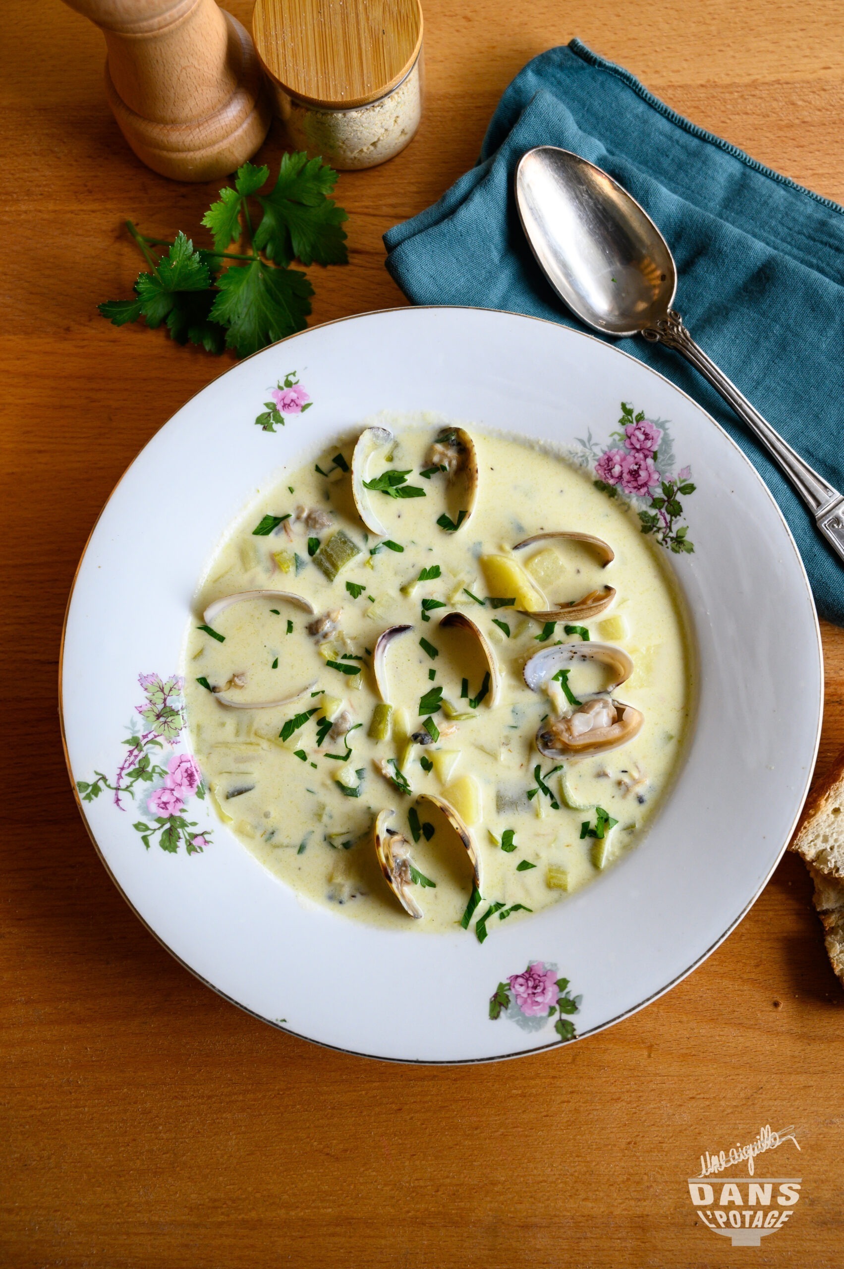 clam chowder au safran