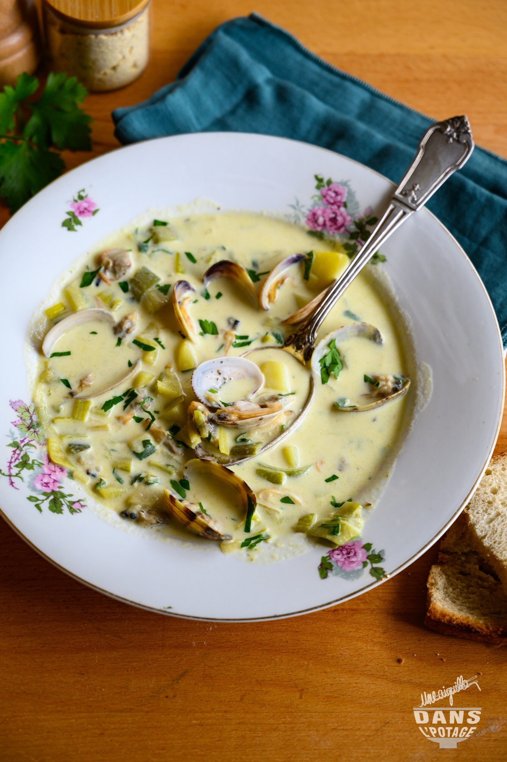 clam chowder au safran