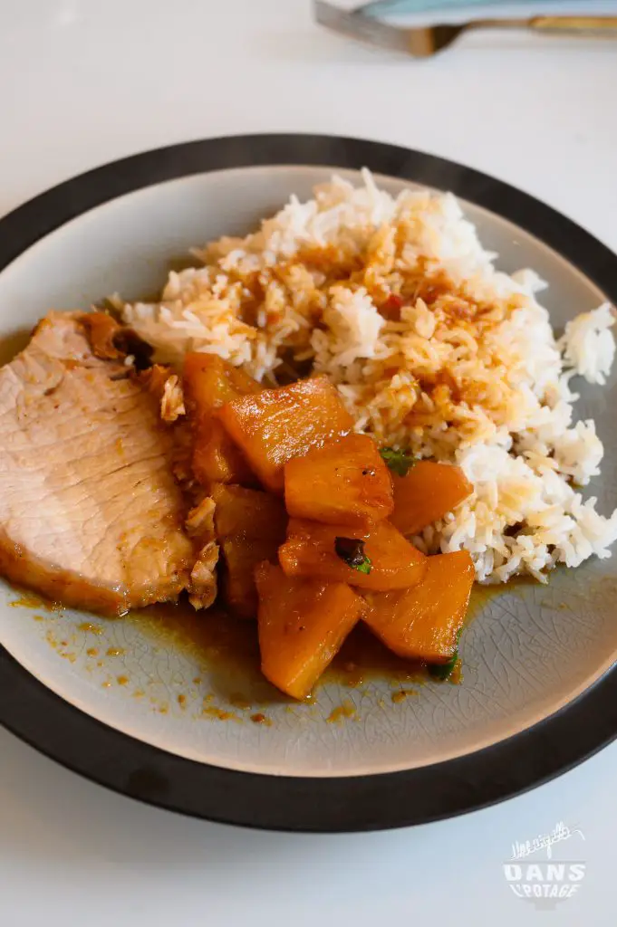porc rôti à l'ananas et gingembre