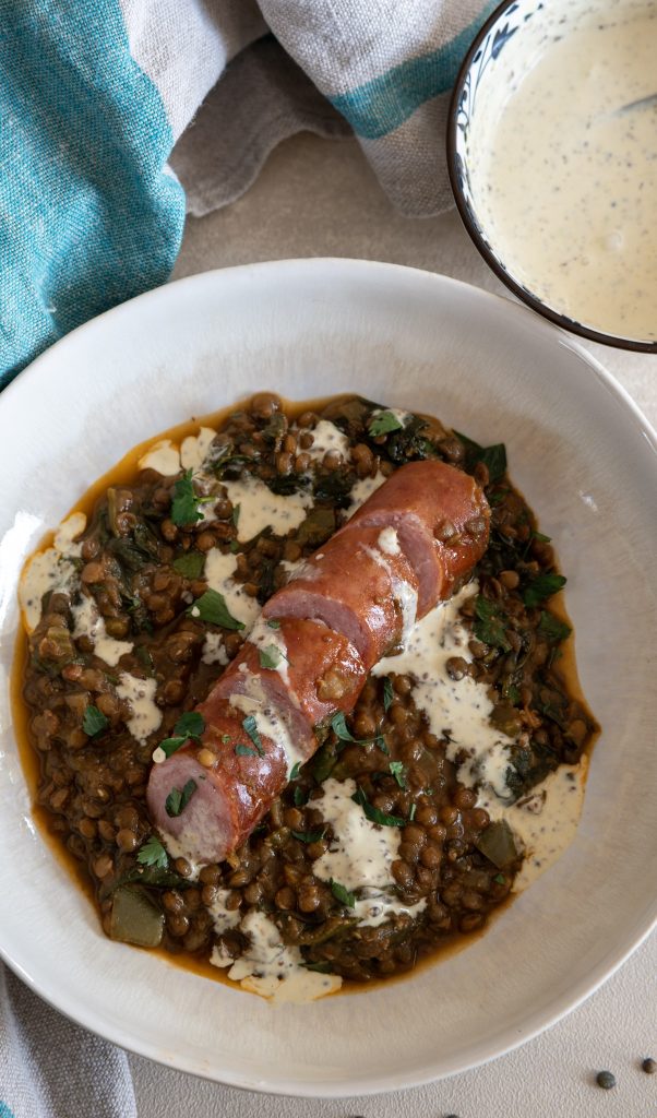 lentilles saucisse Ottolenghi