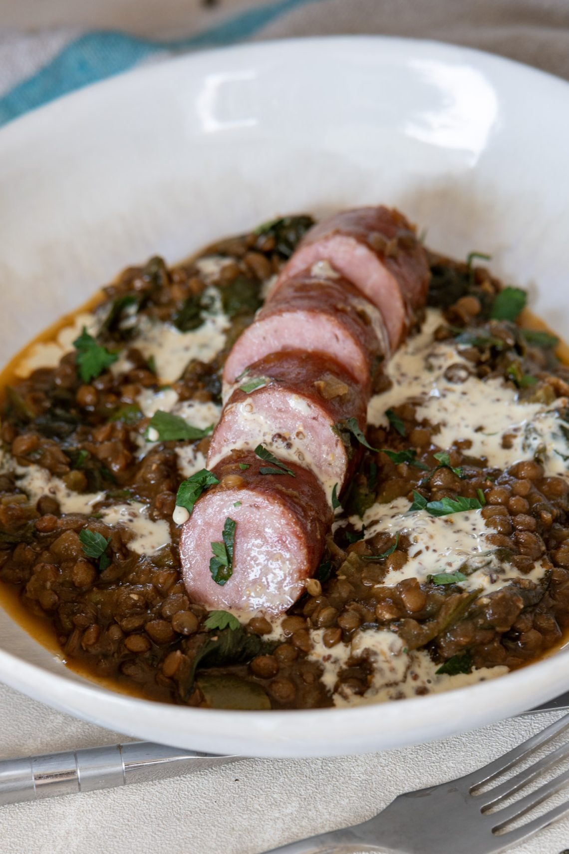 lentilles saucisses Ottolenghi