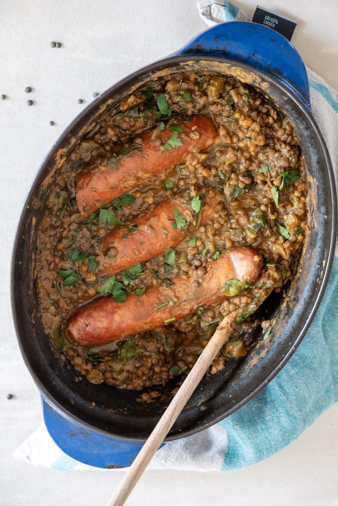 lentilles saucisses Ottolenghi